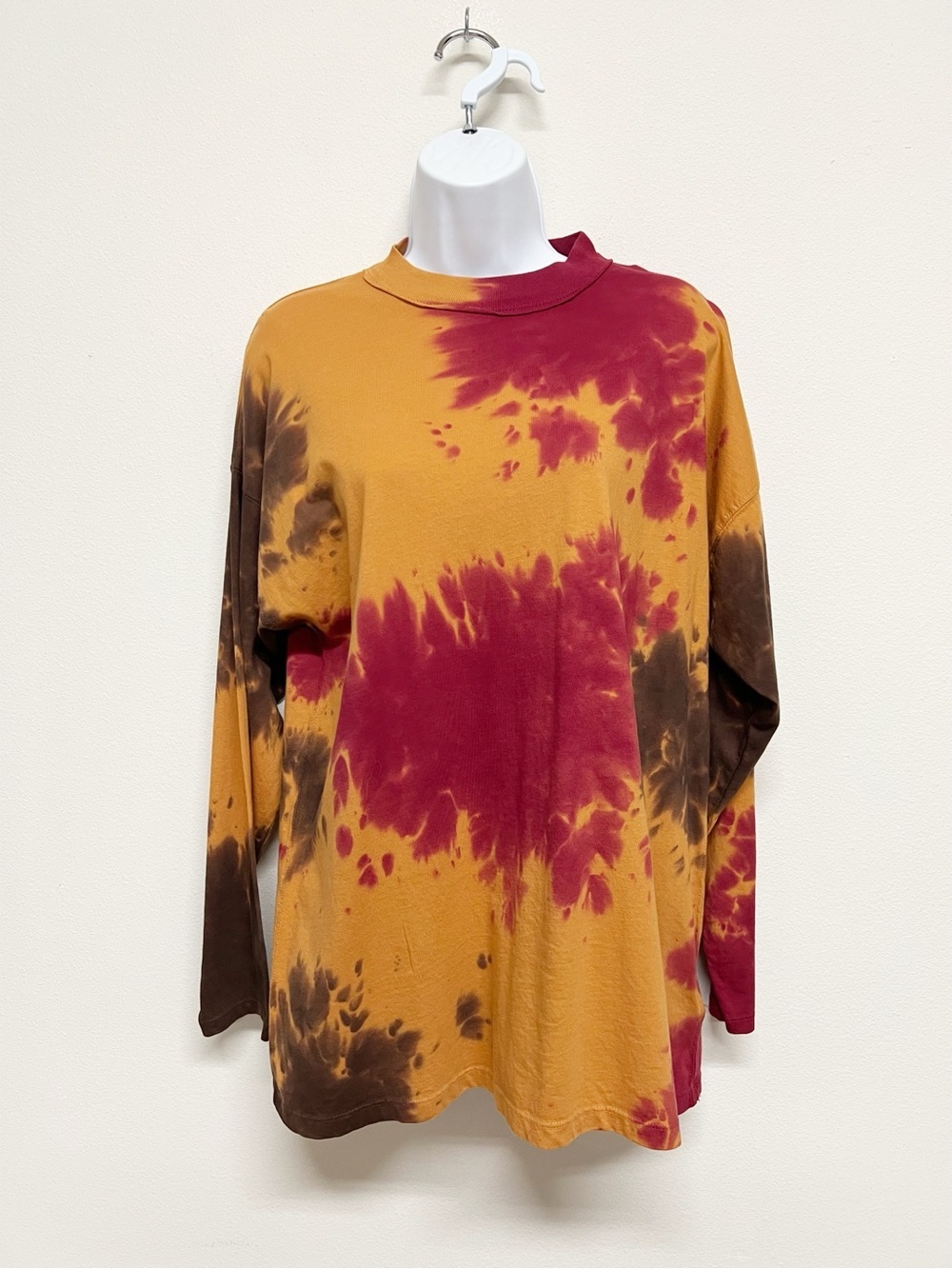 We The Free Womens Boho French Roast Colored Tie-Dye Long Sleeve Tunic Size XS